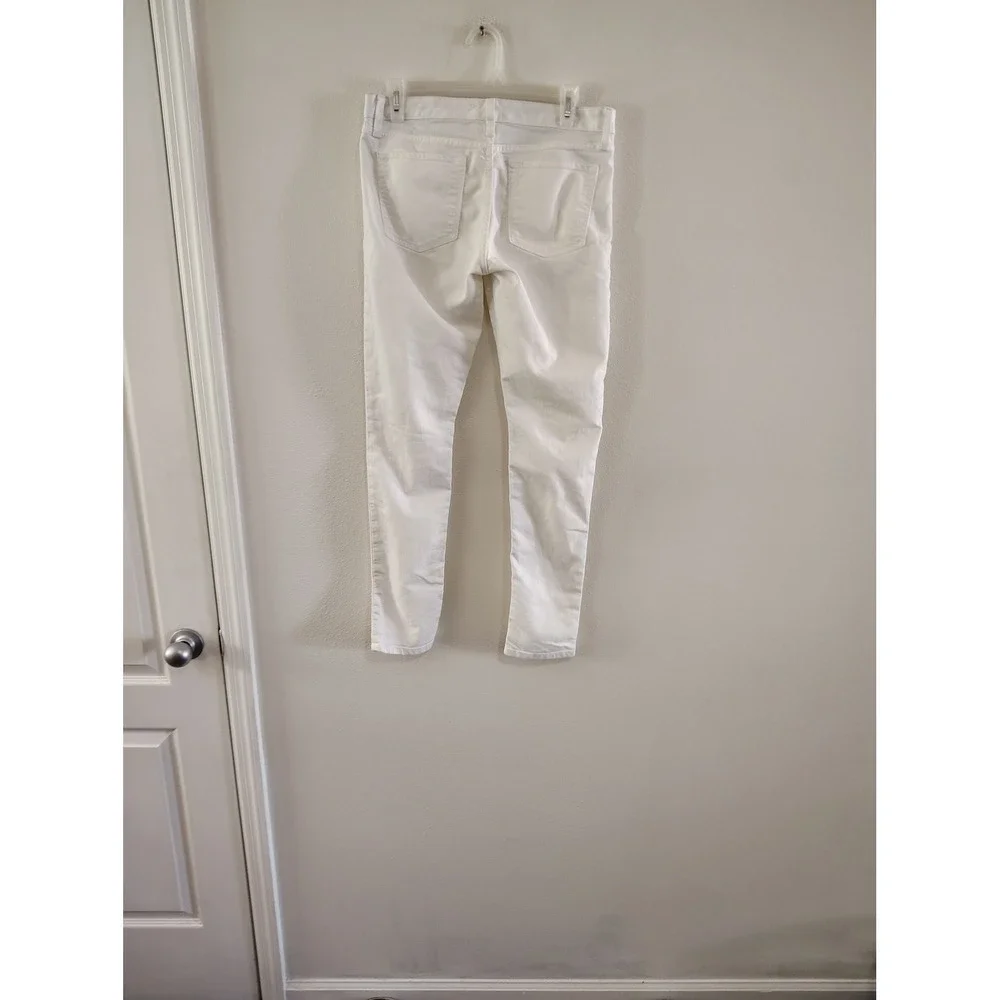 Banana Republic White Skinny Jeans Womens 28R Denim Pants Solid Casual Slim‎ Fit